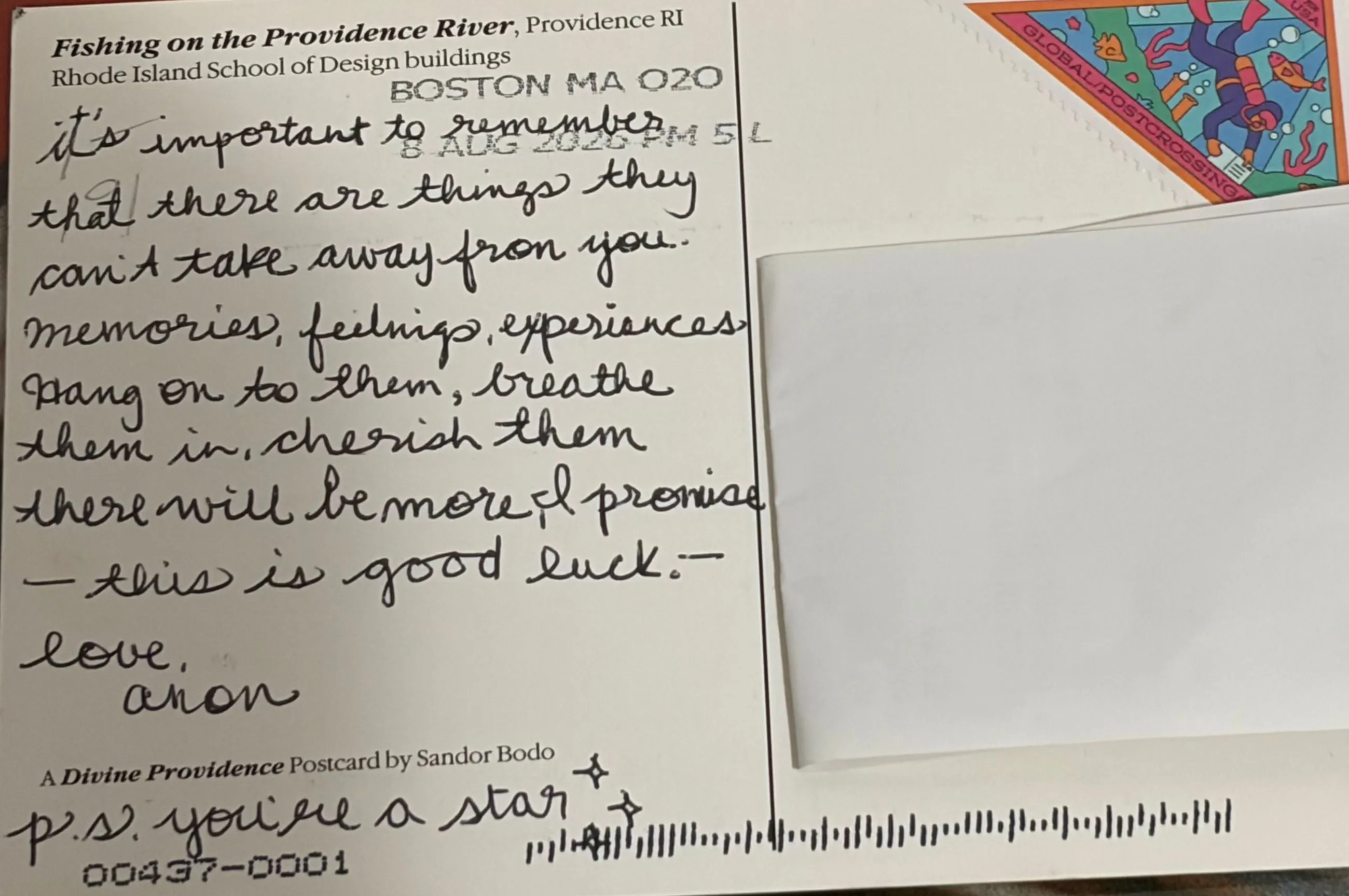 Reverse of postcard #114, recipient details redacted