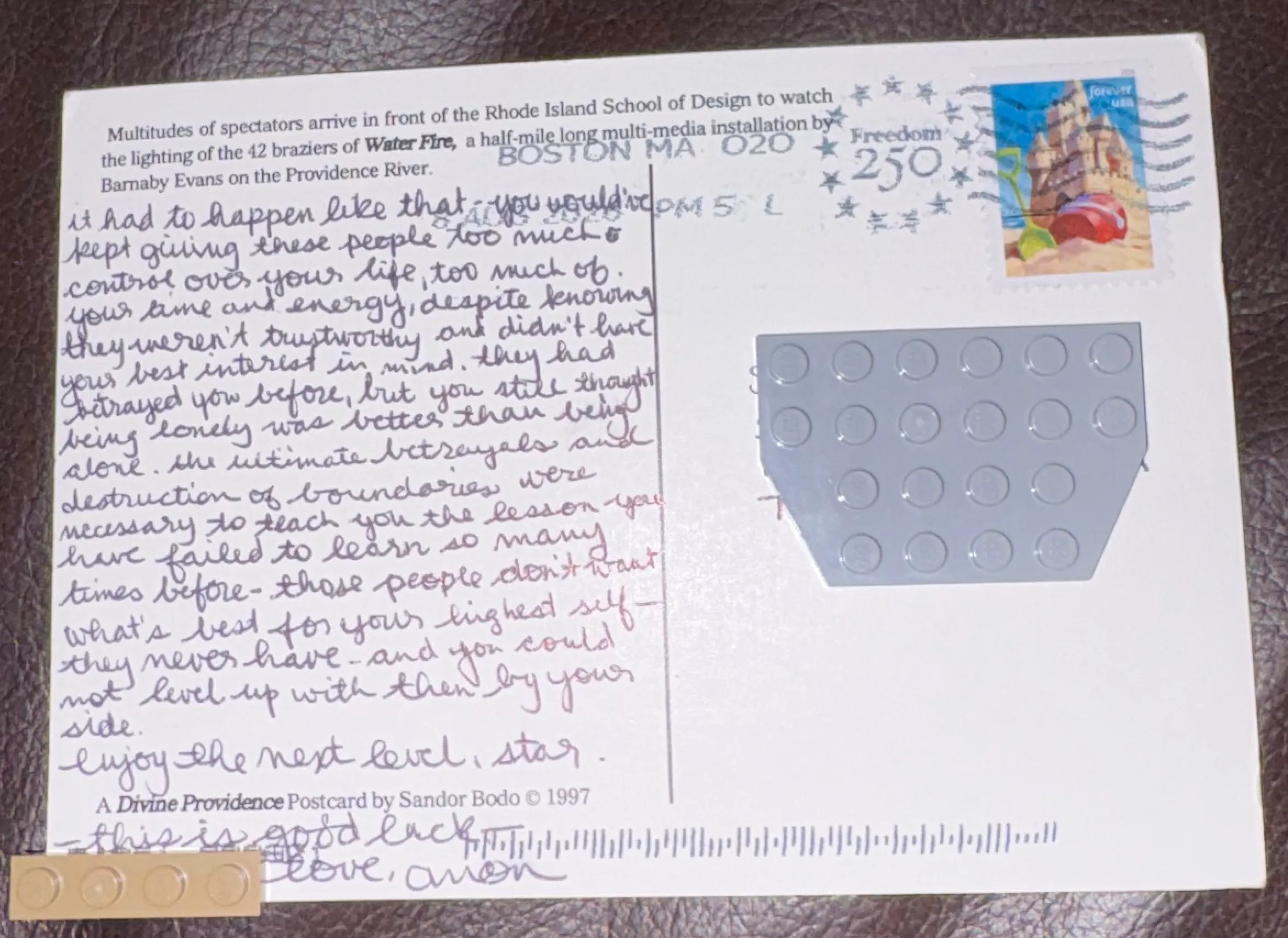 Reverse of postcard #117, recipient details redacted