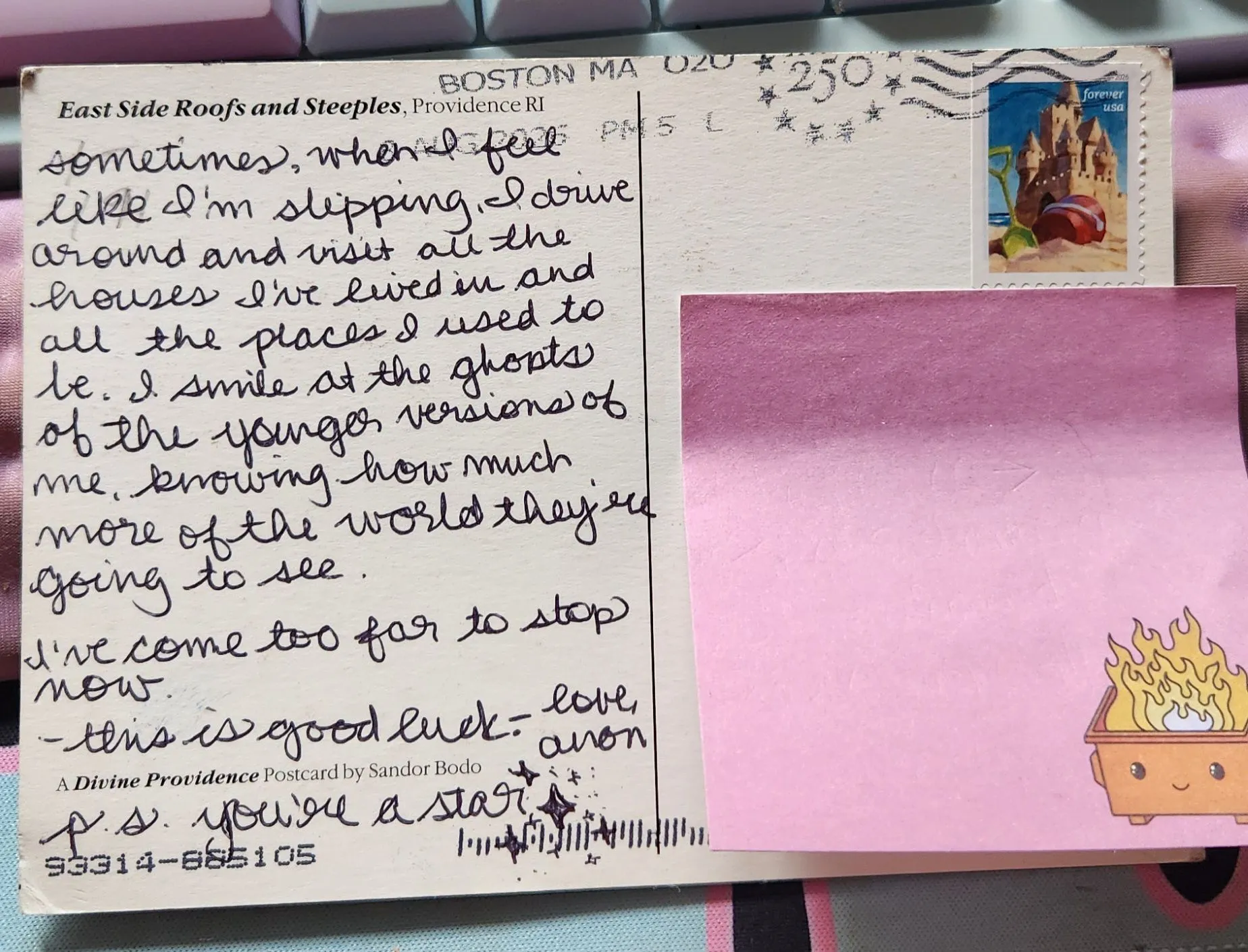 Reverse of postcard #121, recipient details redacted