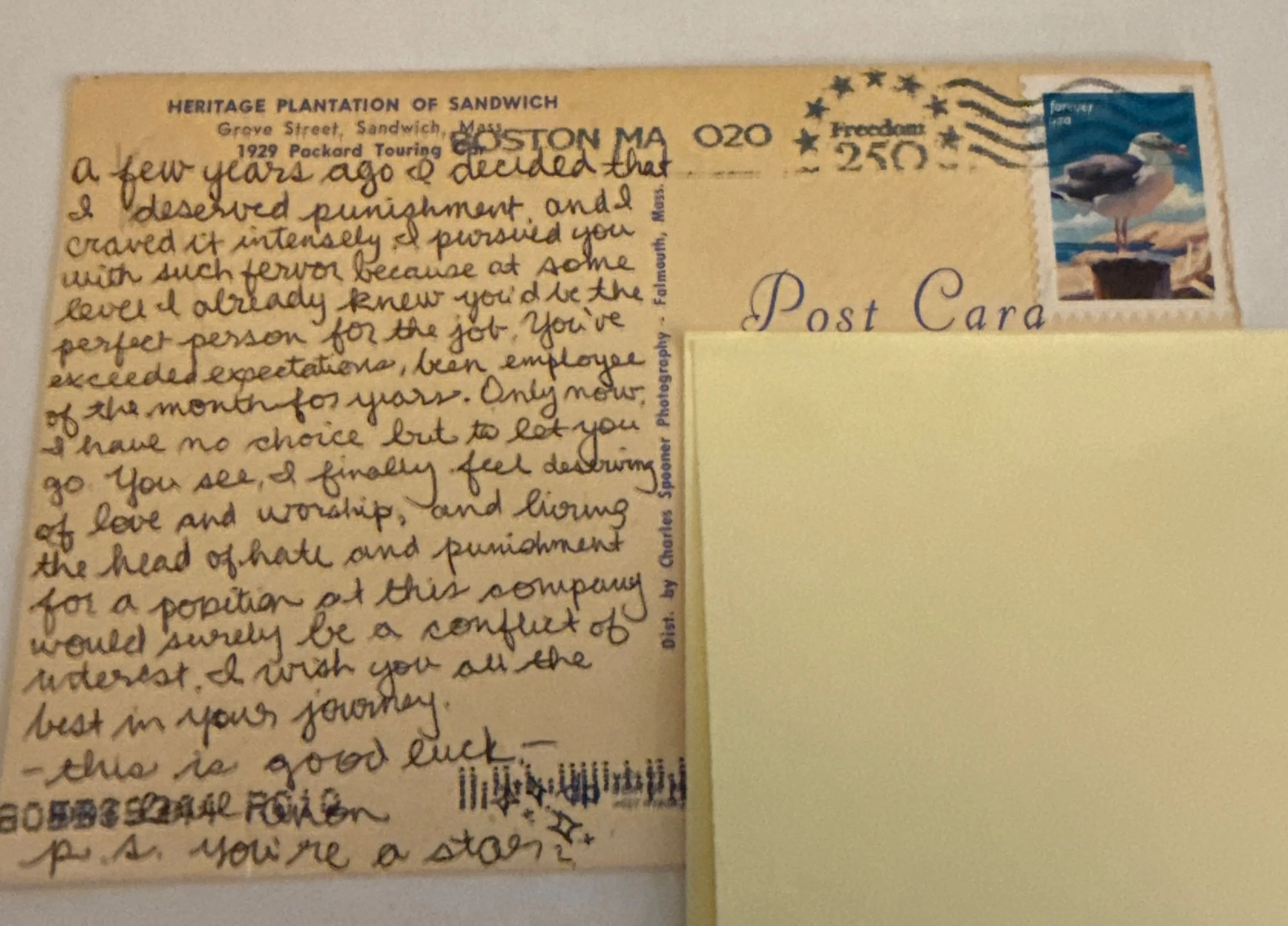 Reverse of postcard #124, recipient details redacted