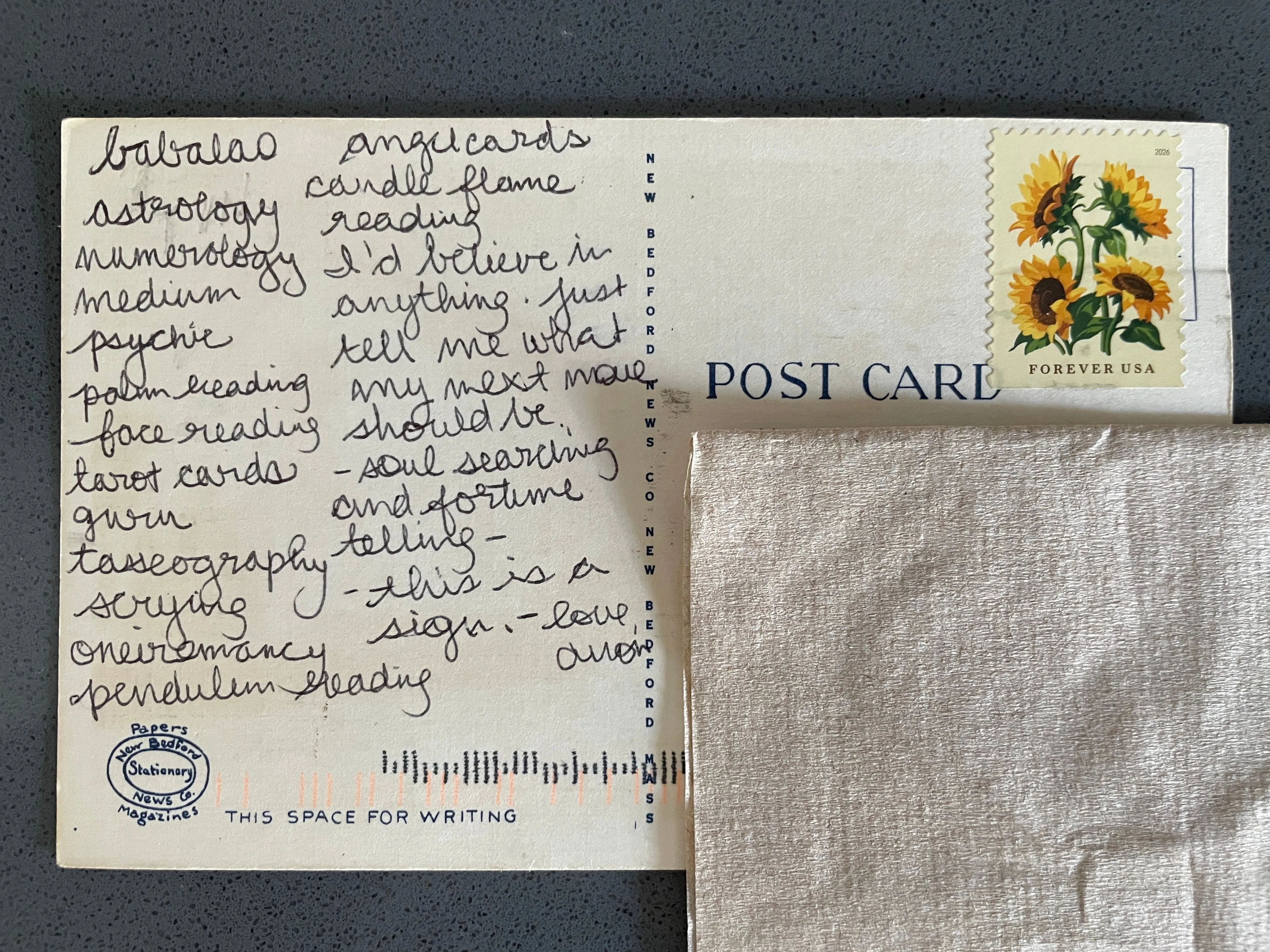 Reverse of postcard #142, recipient details redacted
