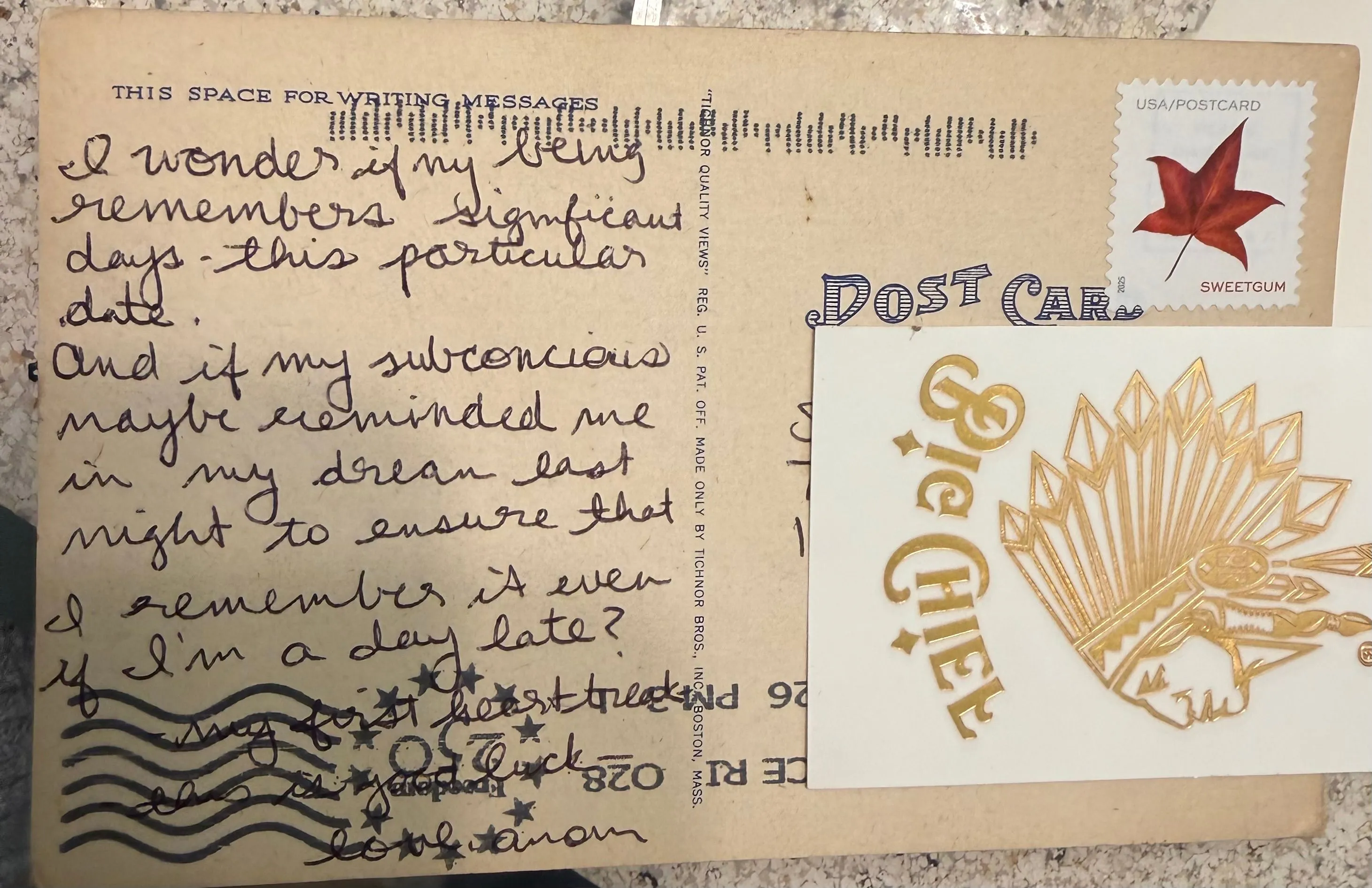 Reverse of postcard #150, recipient details redacted