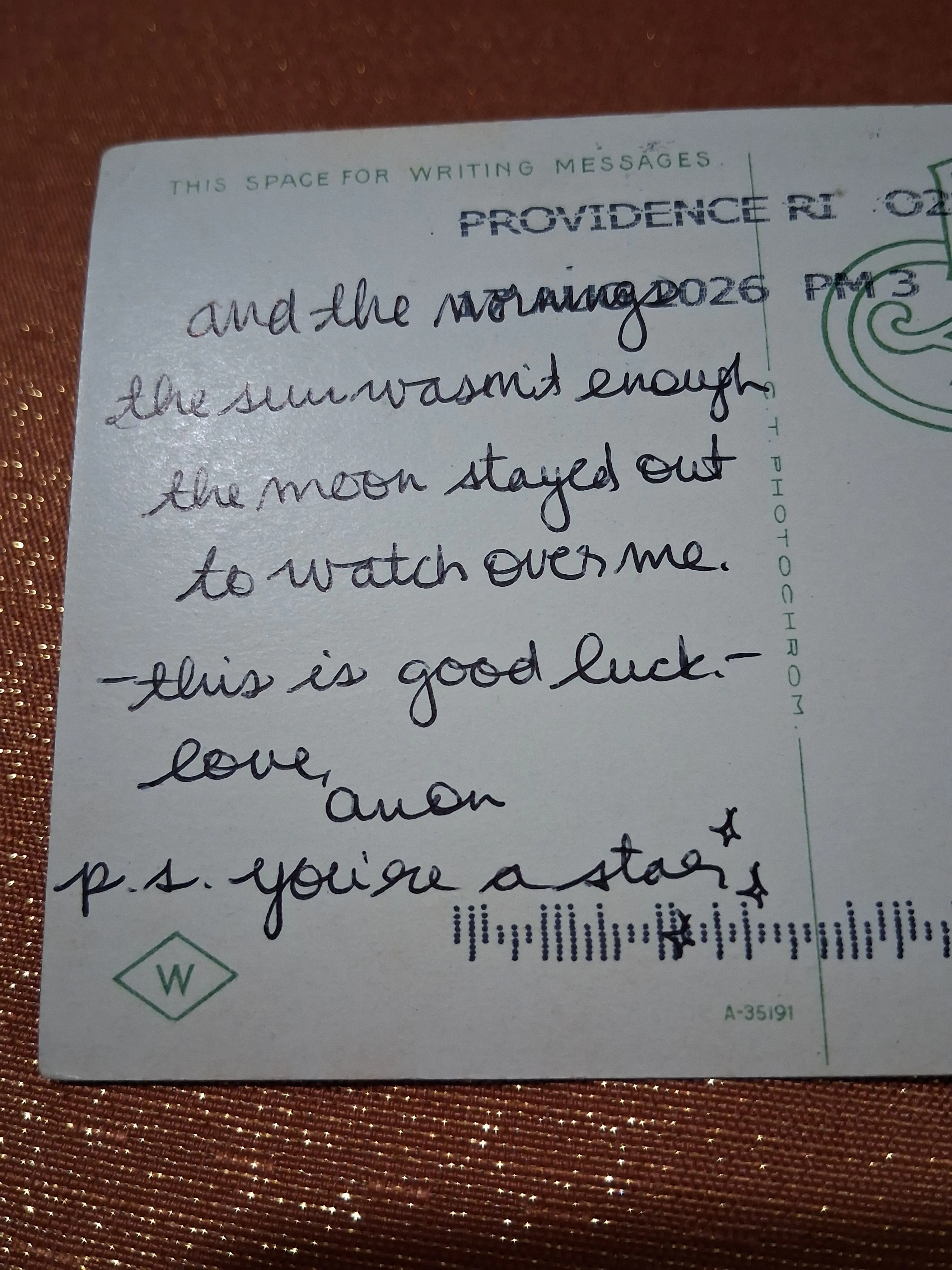 Reverse of postcard #161, recipient details redacted