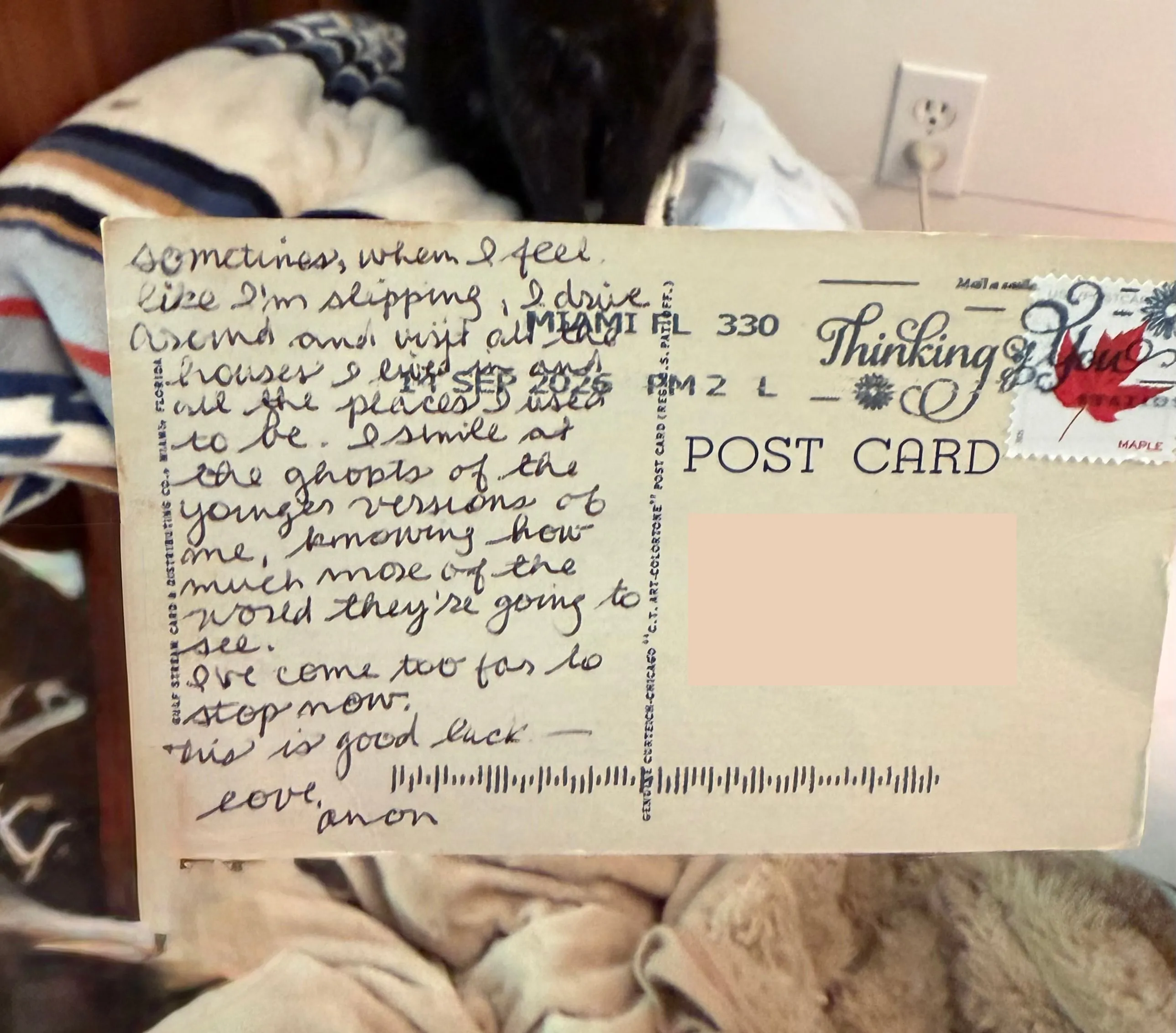 Reverse of postcard #189, recipient details redacted