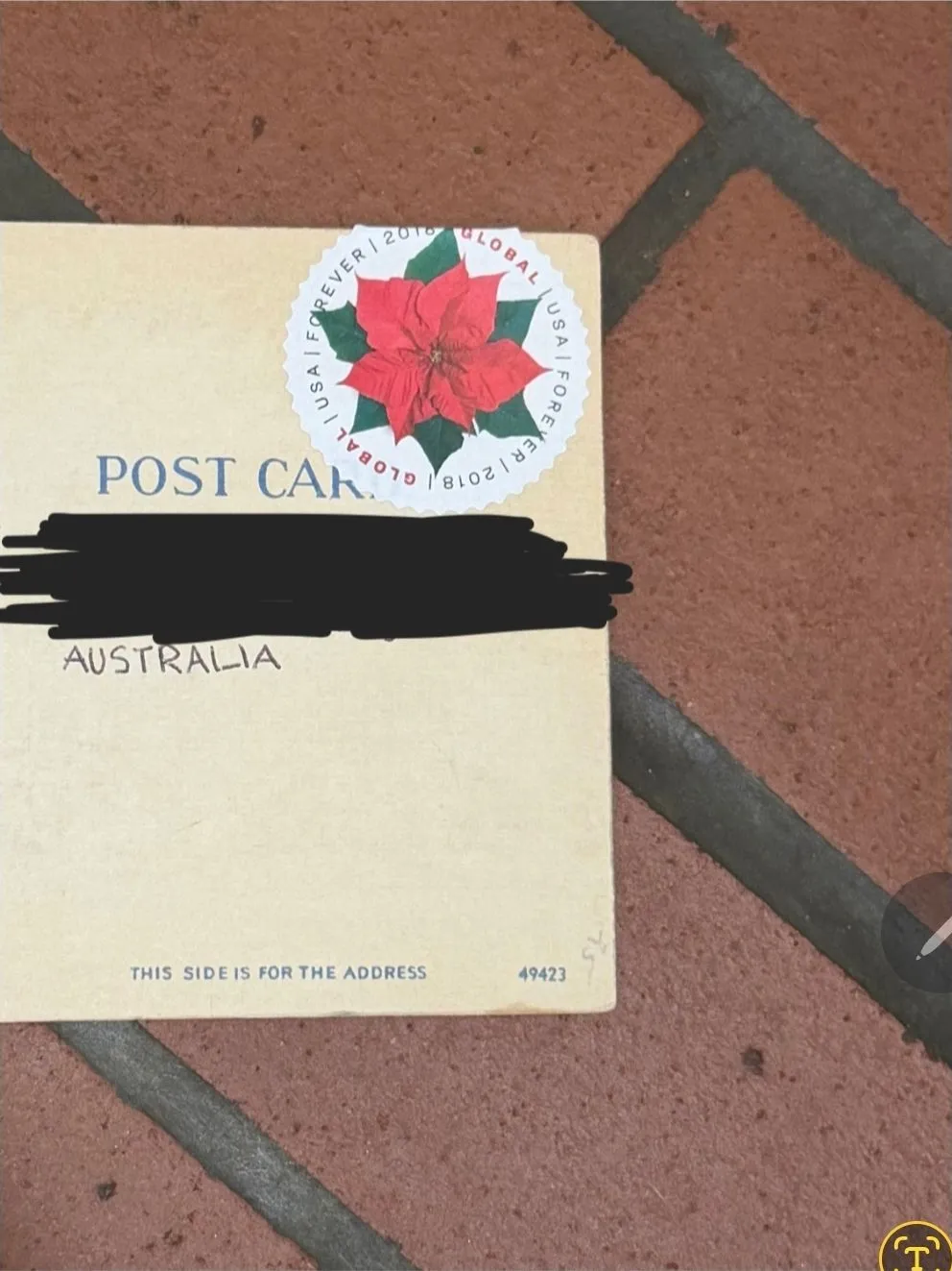 Order email image for postcard #19, personal details redacted