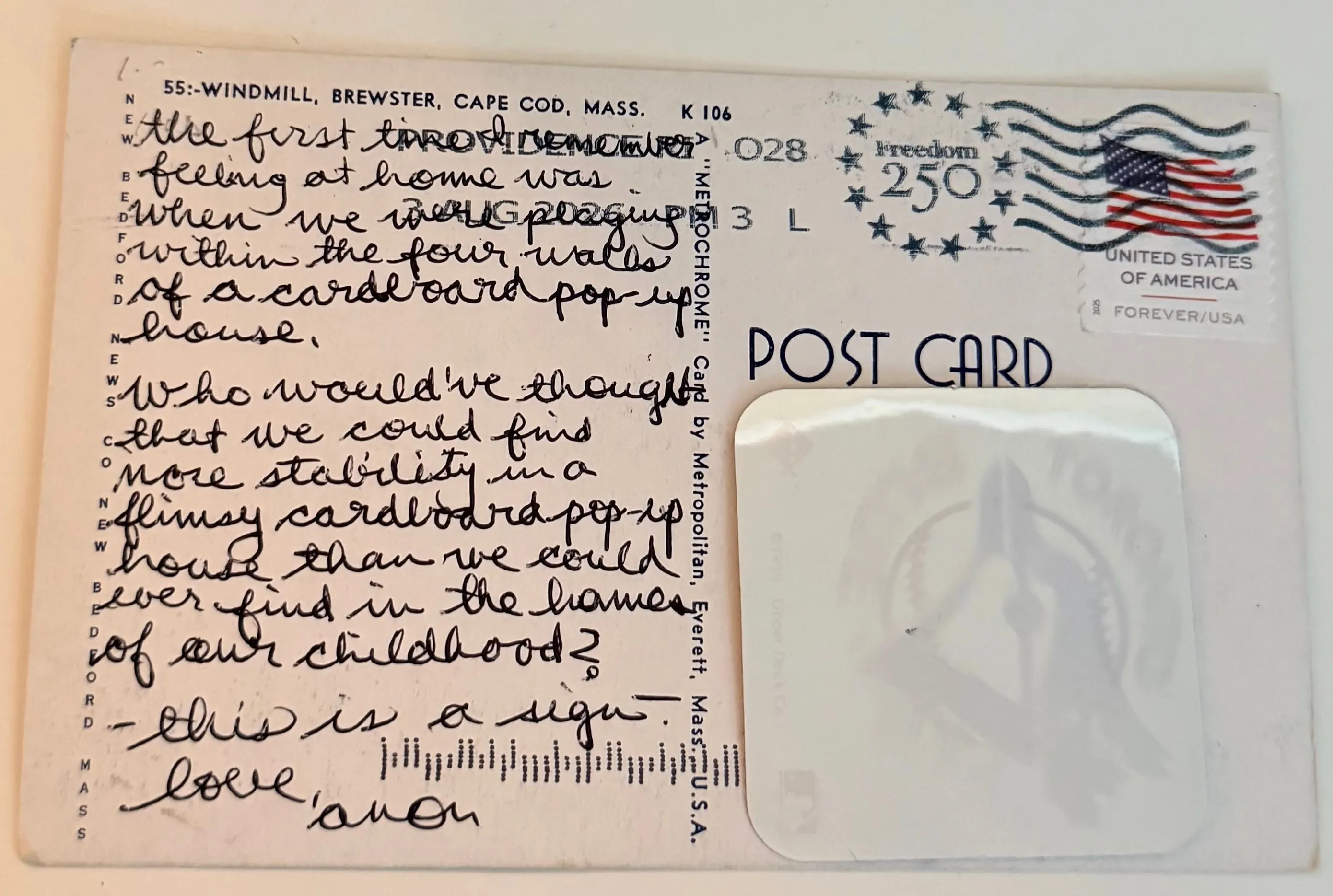 Reverse of postcard #48, recipient details redacted
