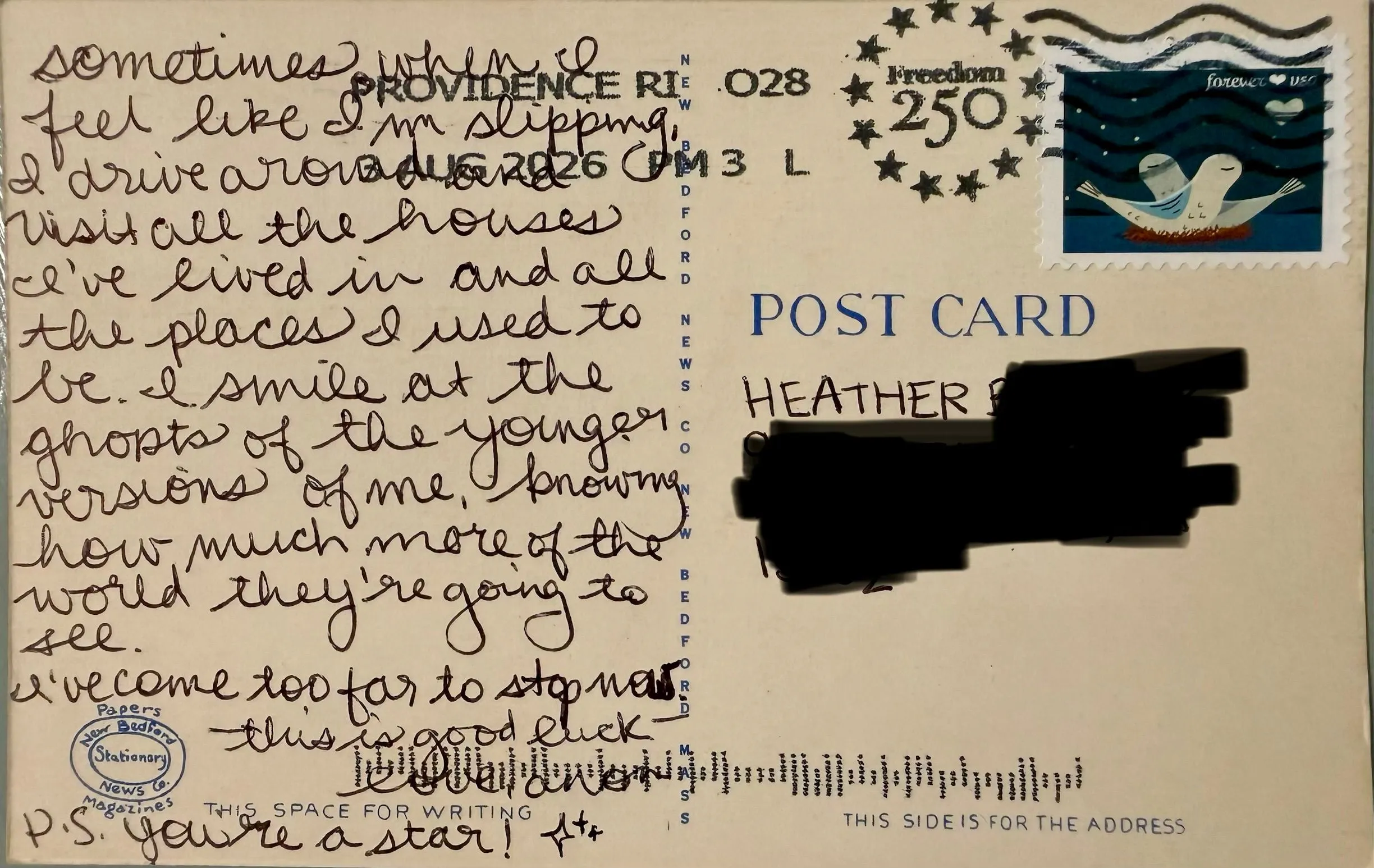 Reverse of postcard #61, recipient details redacted
