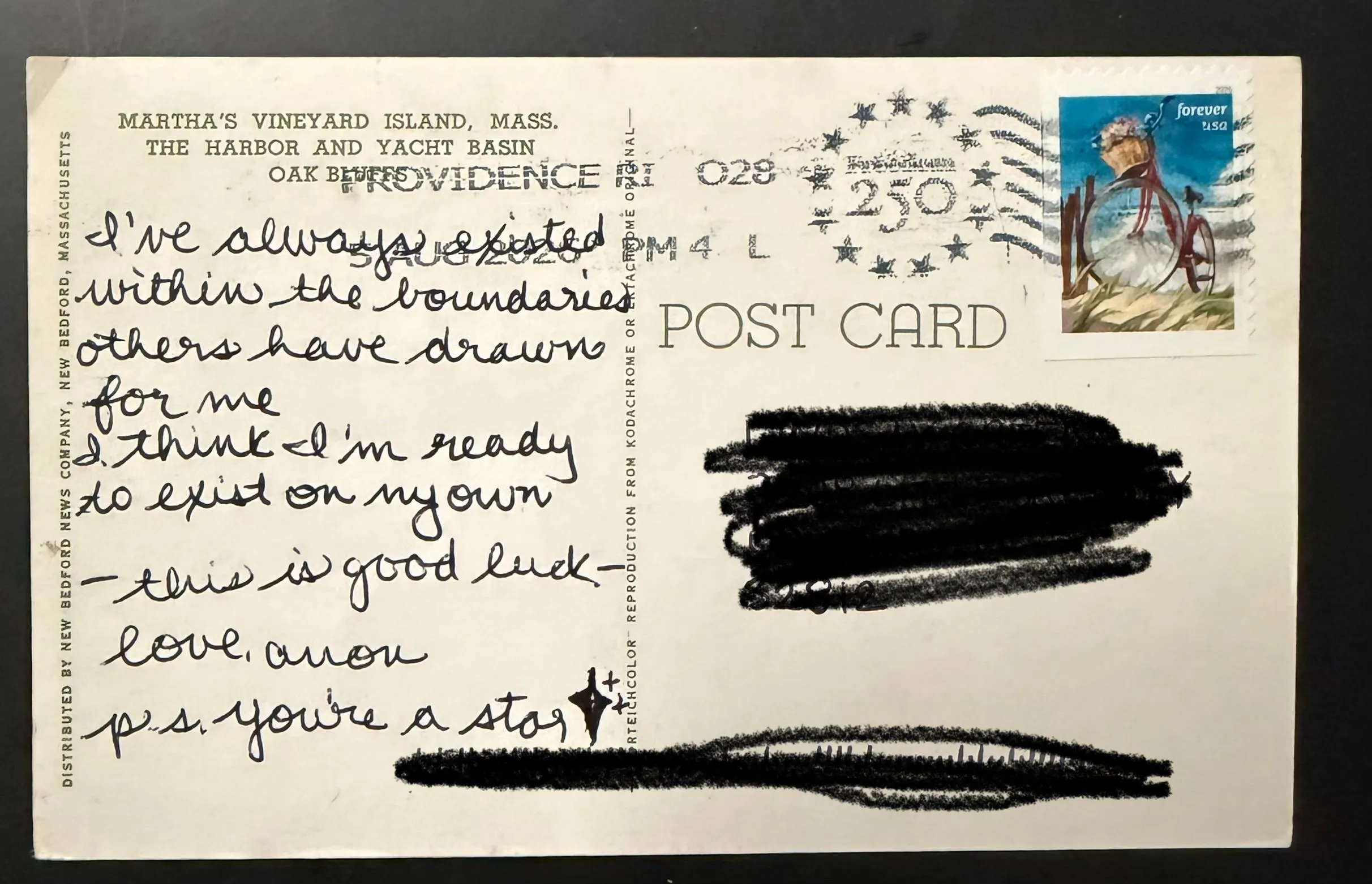 Reverse of postcard #81, recipient details redacted