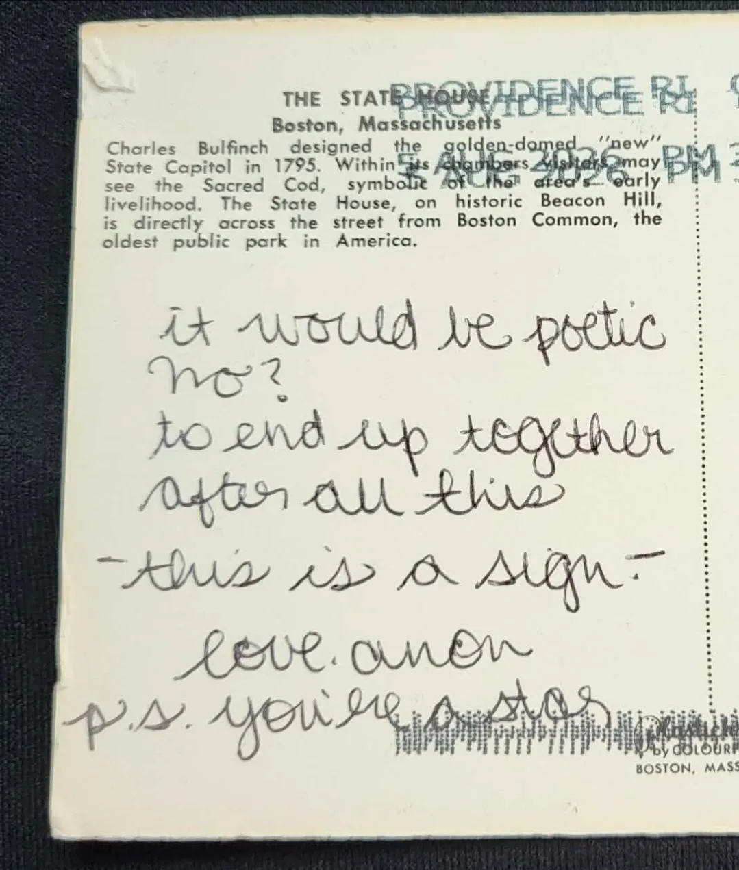 Reverse of postcard #87, recipient details redacted